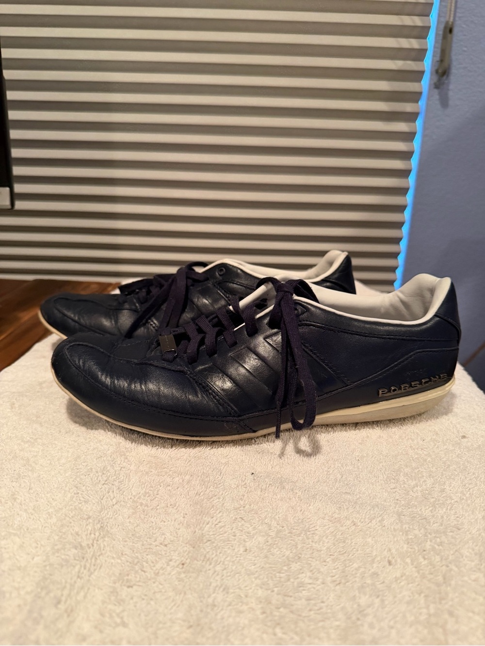 adidas x Porsche Type 64 Navy Leather Low-Top Sneakers